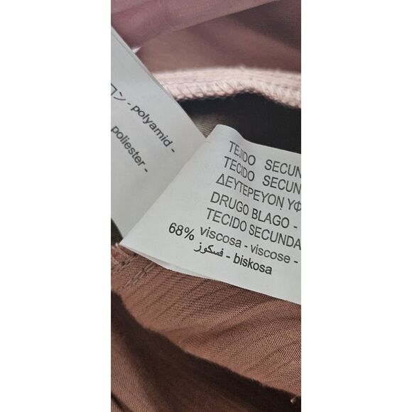 ZARA BASIC‎ Vicose blend metallic pink jogger w/pockets + string Sz small - Picture 13 of 13